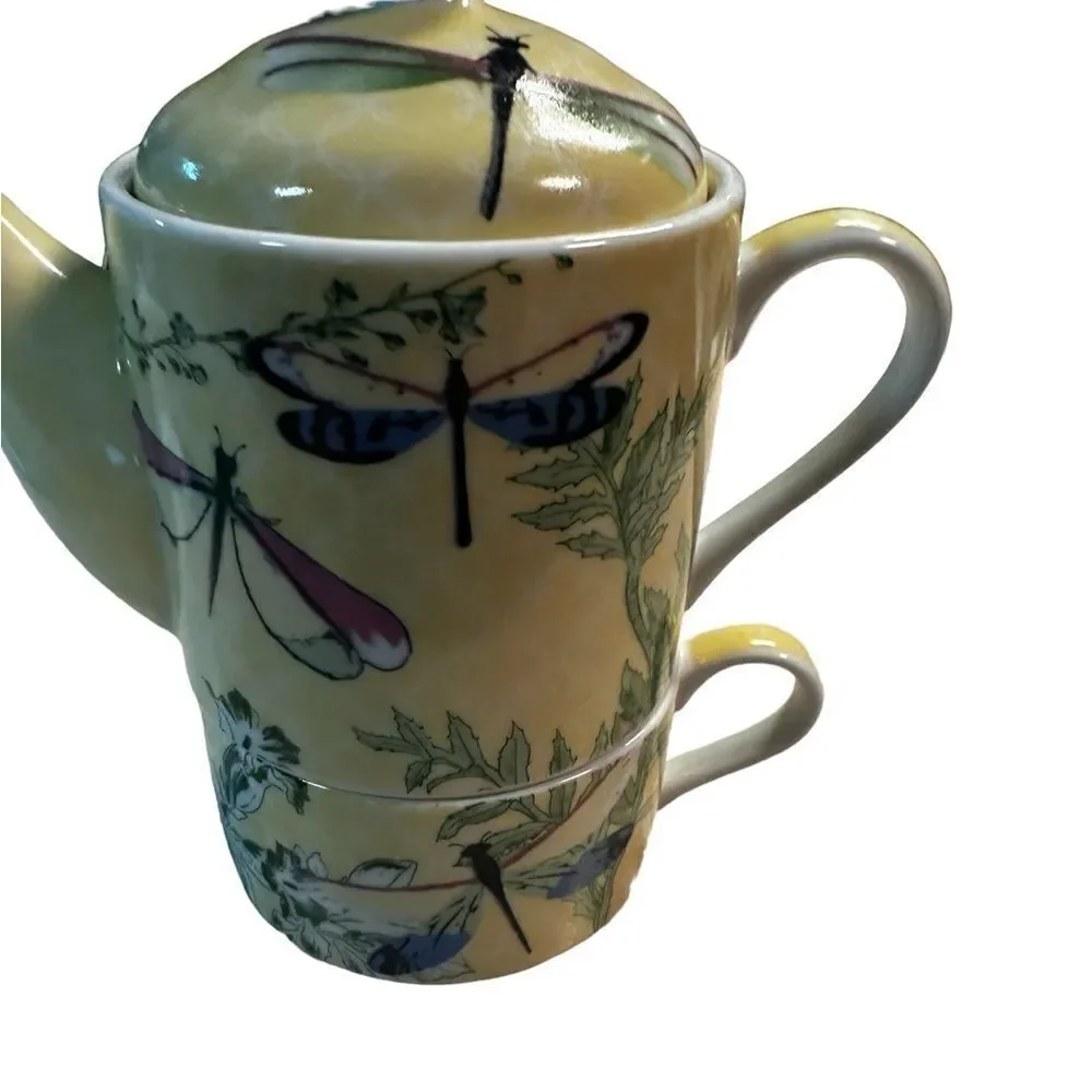Dragonfly teapot set nwot